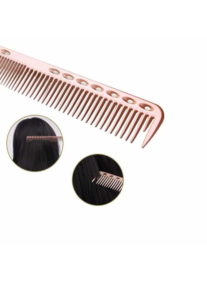 wweenuo 2 pcs Stainless Steel Hair Combs Anti Static Styling Comb Hairdressing Barbers Combs (Rose Gold) - Image 4